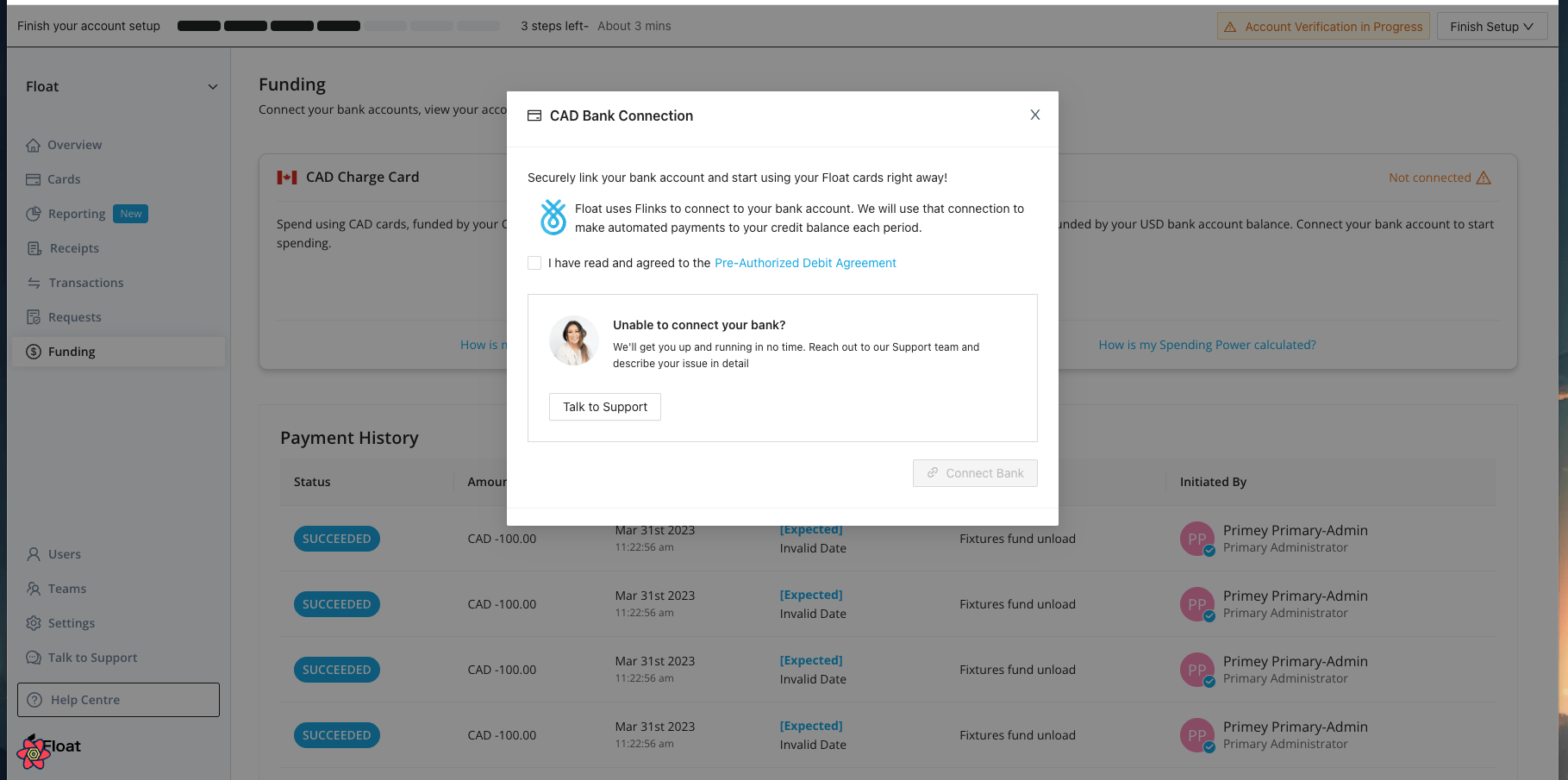 Connecting USD Bank Accounts to Float Float Help Center