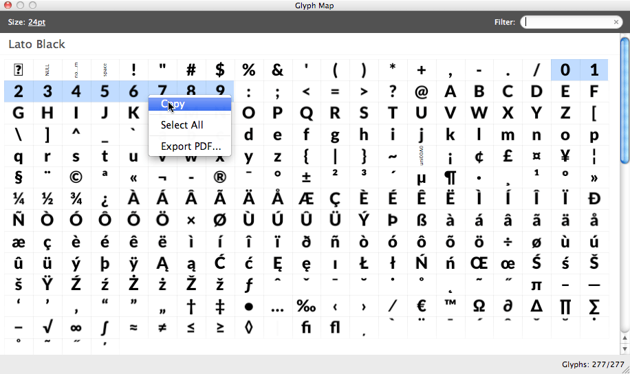 Previewing fonts TransType 4 Help