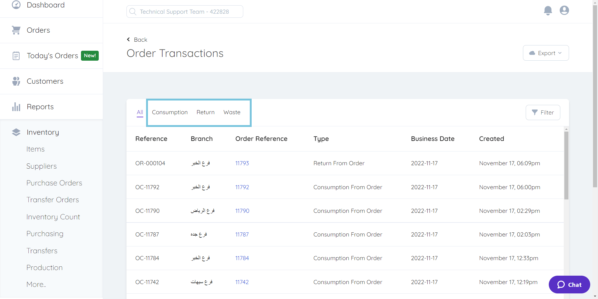 Tracking Order Transactions Foodics Help Center