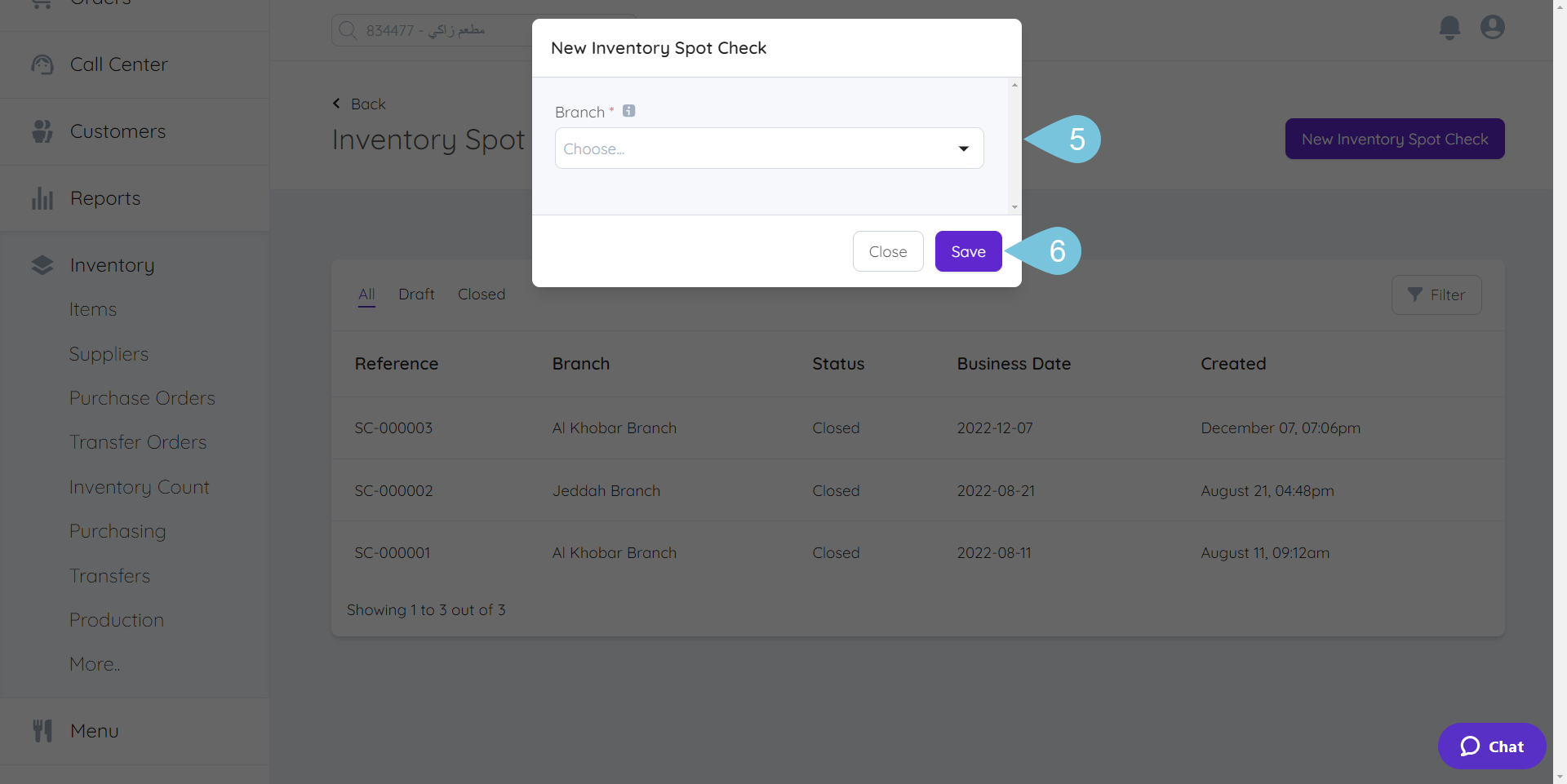 Inventory Spot Check Foodics Help Center