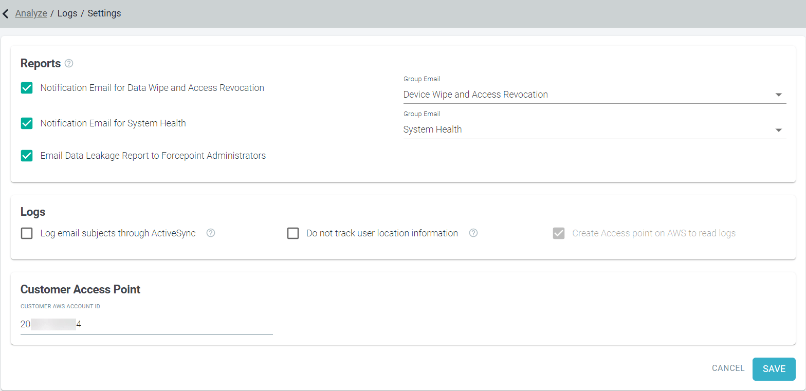 Exporting Logs to AWS S3 Bucket