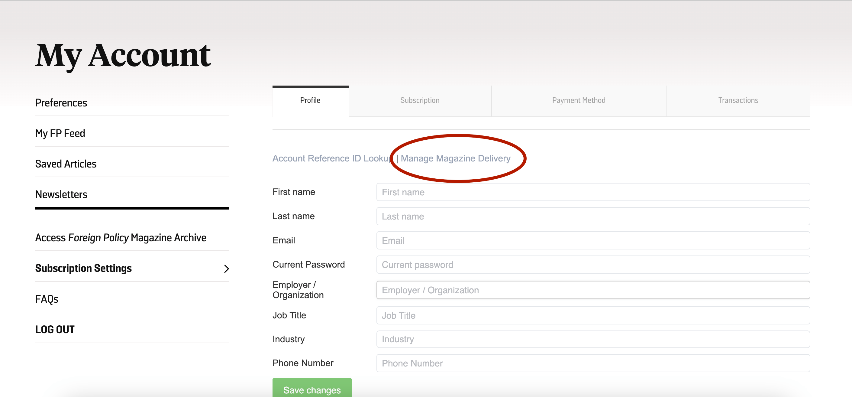 Update Mailing Address Foreign Policy