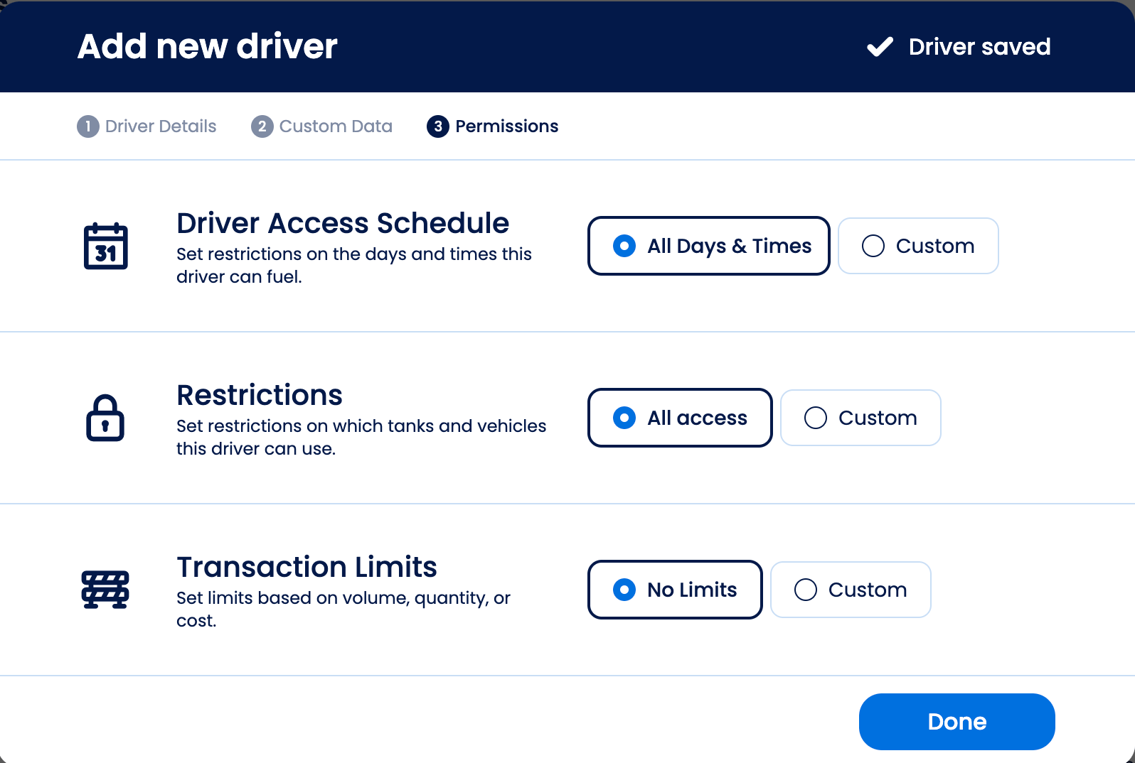 Adding a Driver FuelCloud