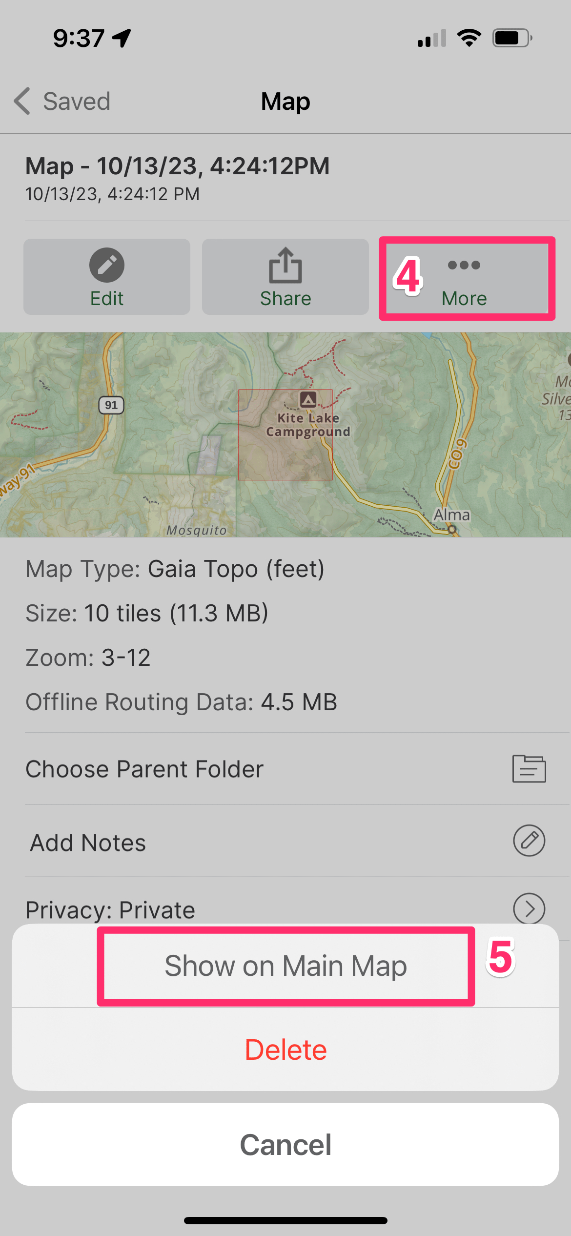 Using Offline Maps in the iOS app Gaia GPS