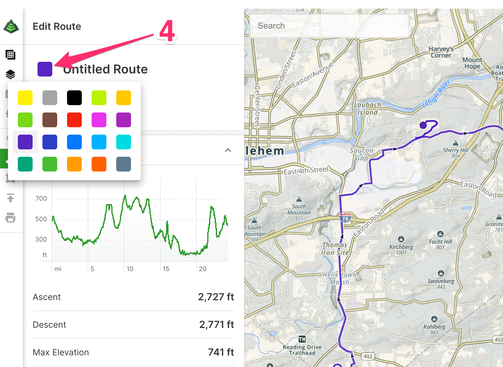 Edit the Name or Color for Saved Tracks, Routes, and Areas on gaiagps