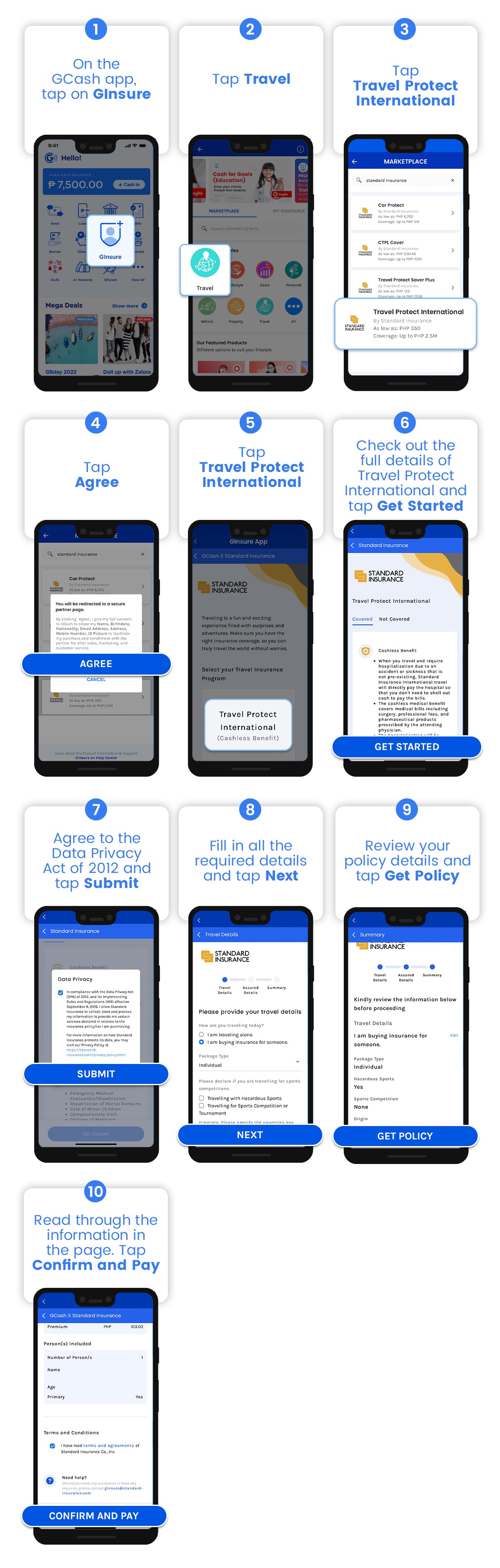 Standard Insurance Travel Protect International GCash Help Center