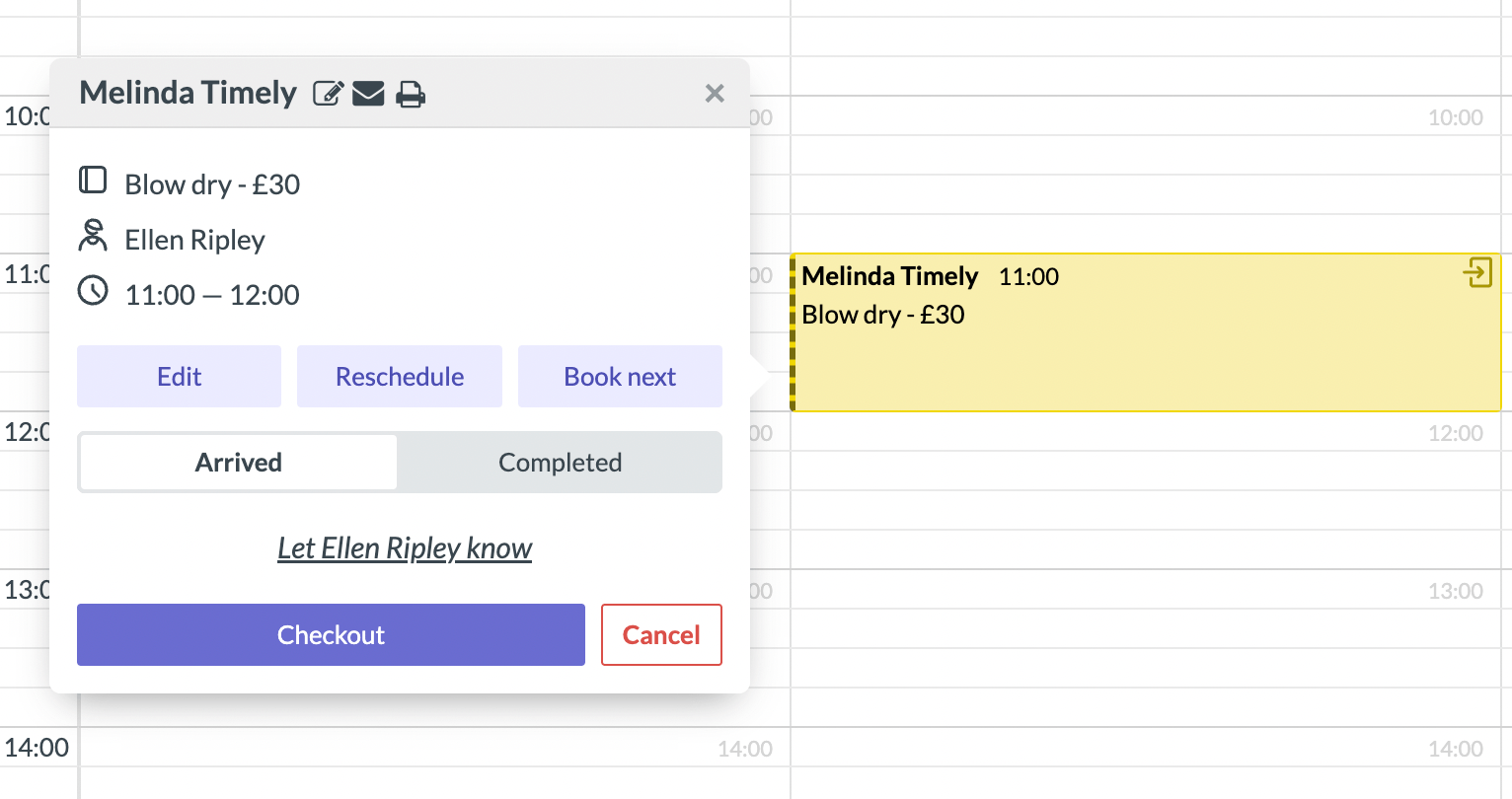 How to update the status of a booking Timely