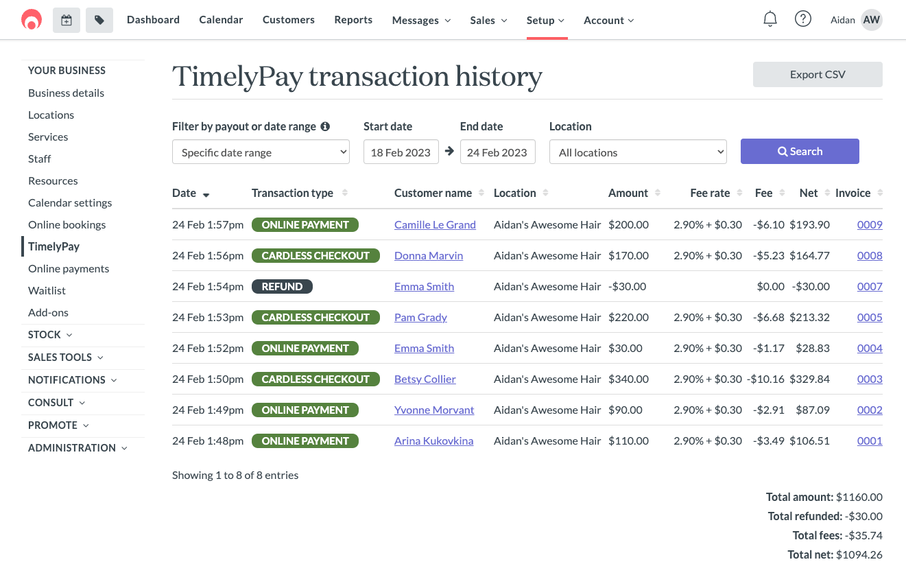 Using the TimelyPay Transaction History Page Timely
