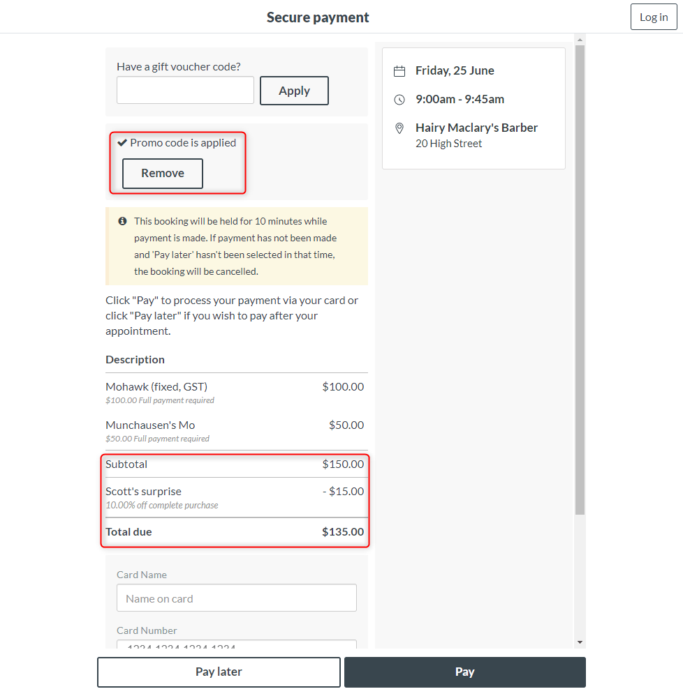 How your clients can redeem a promo code online Timely