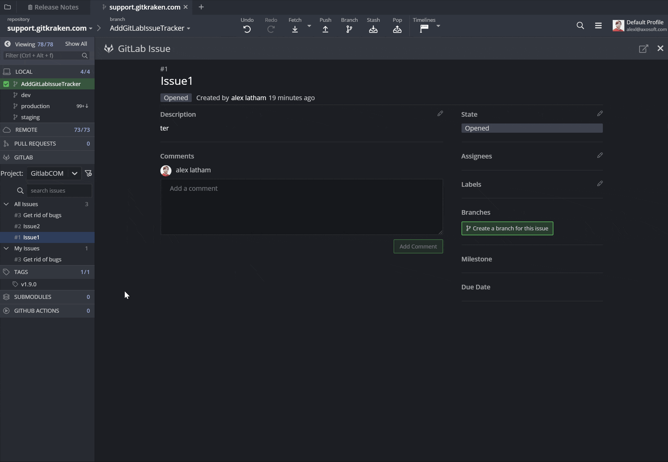 GitKraken Client GitLab Issues Integration Connect GitLab Issues
