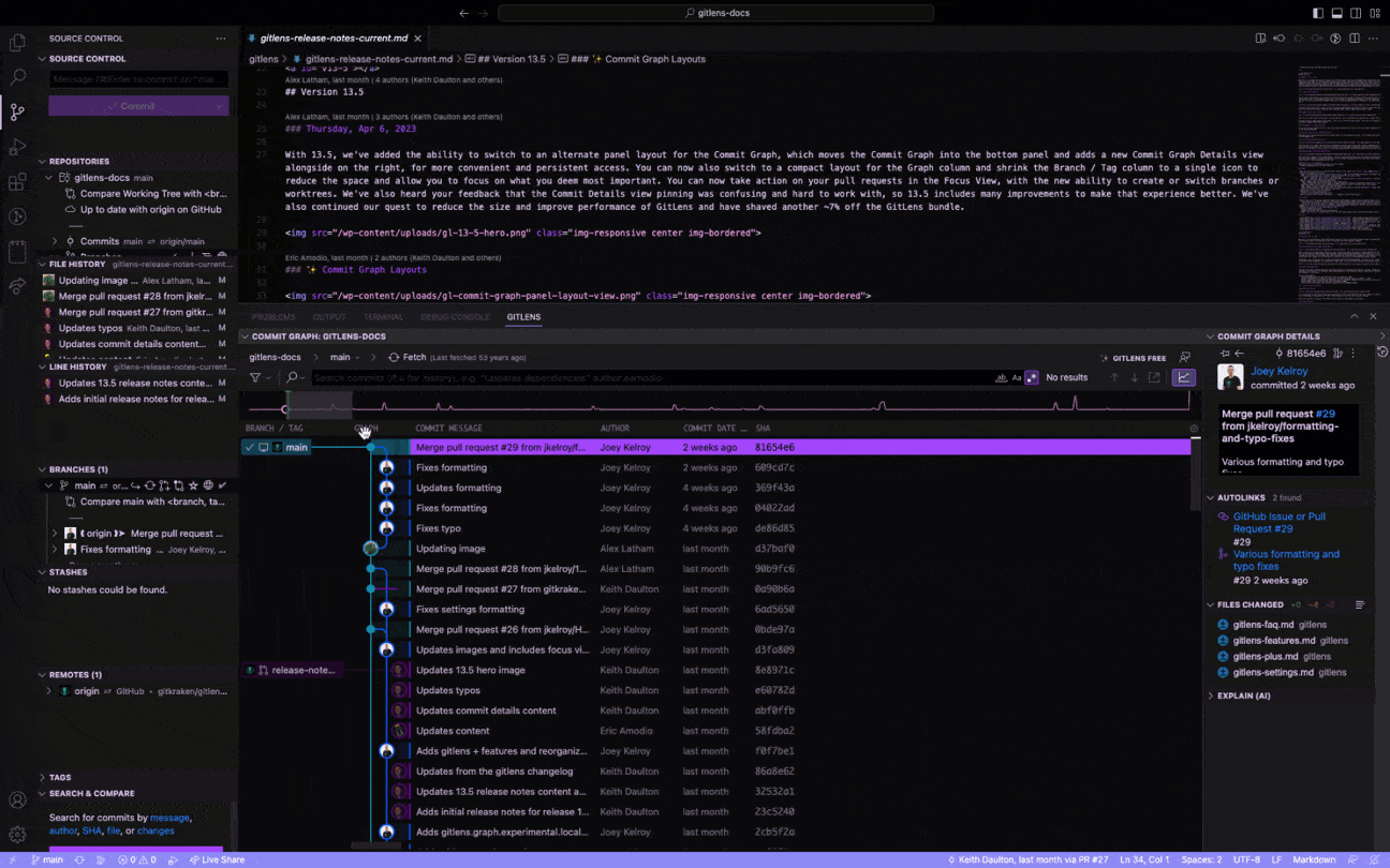 GitLens Release Notes GitLens