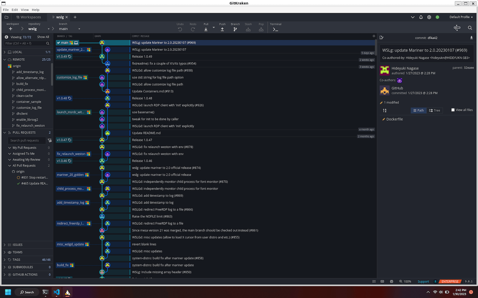 GitKraken Desktop and Windows Subsystem for Linux (WSL) GitKraken Client