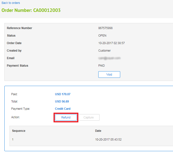 How do I refund an order using the Payment Cartridge? Global Payments