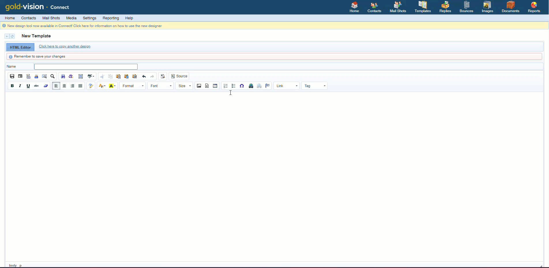 HTML templates Gold Vision Help Centre