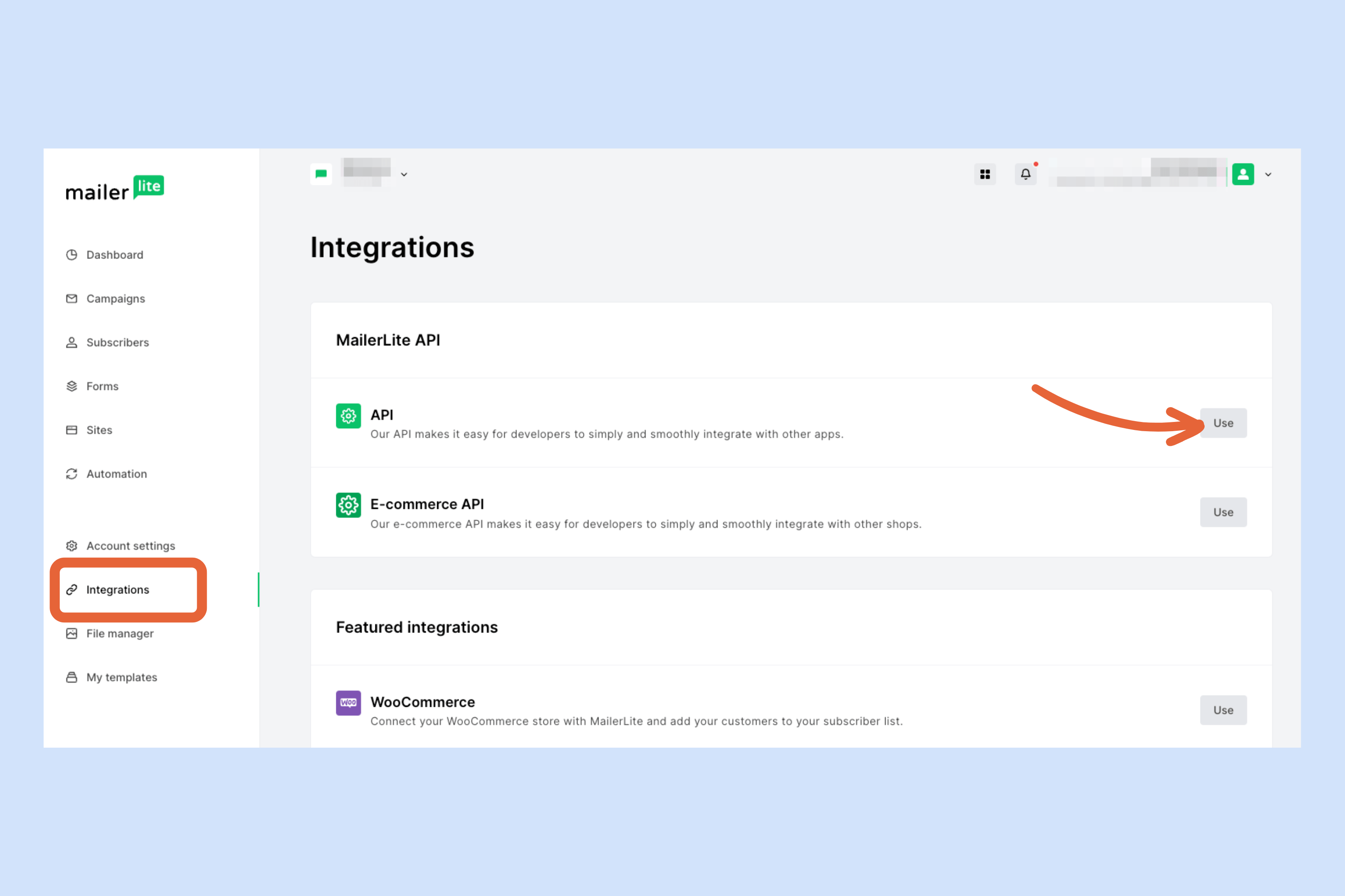 Where can I find my MailerLite API Key? Grow