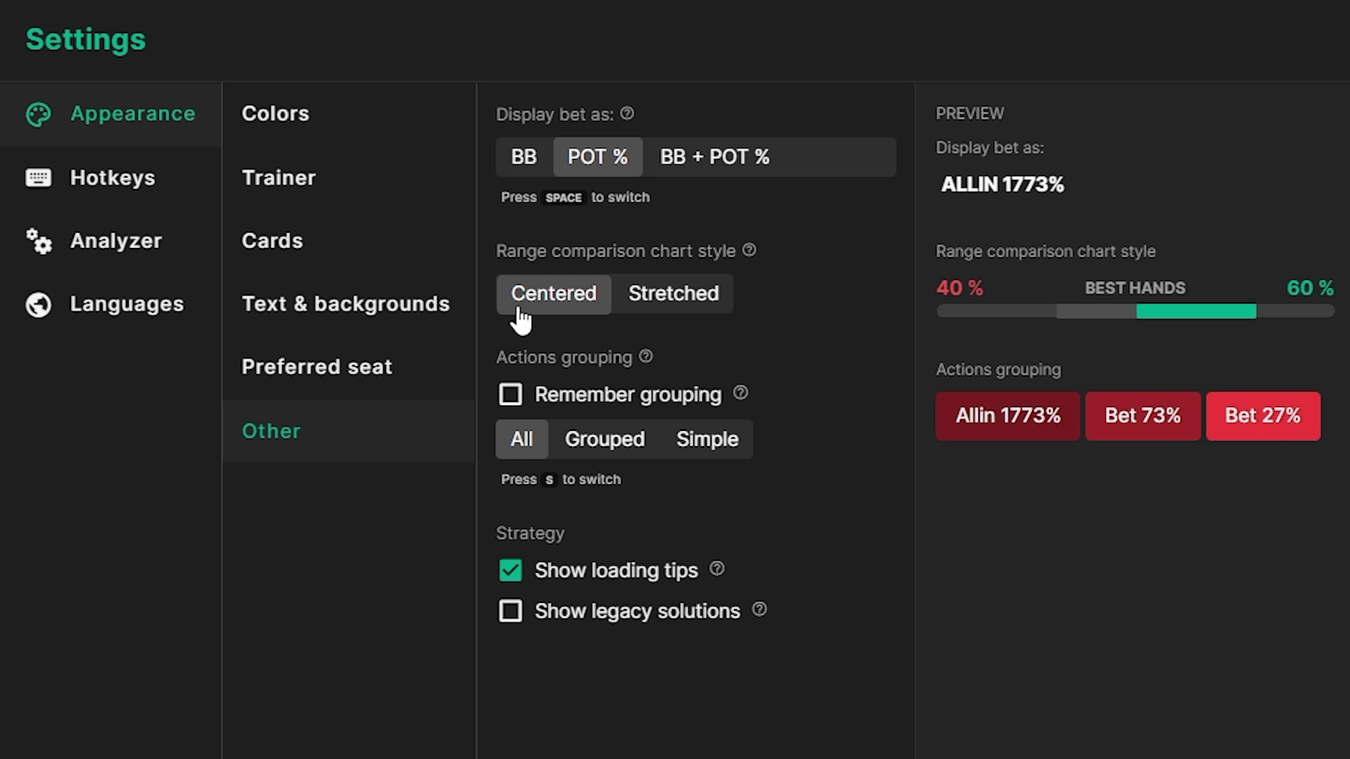 Ranges Tab GTO Wizard Help