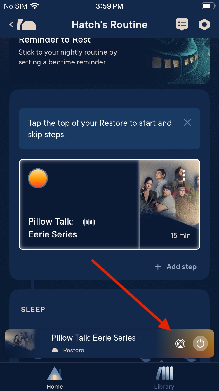 Pausing sounds on your Restore Hatch Support