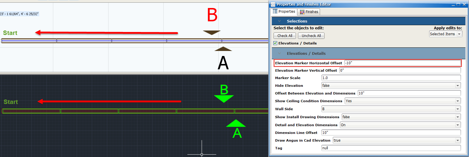Elevation Marker Horizontal Offset