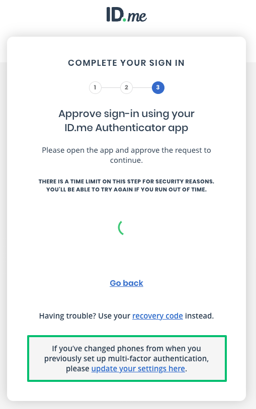 Changing your multifactor authentication (MFA) method ID.me Help Center