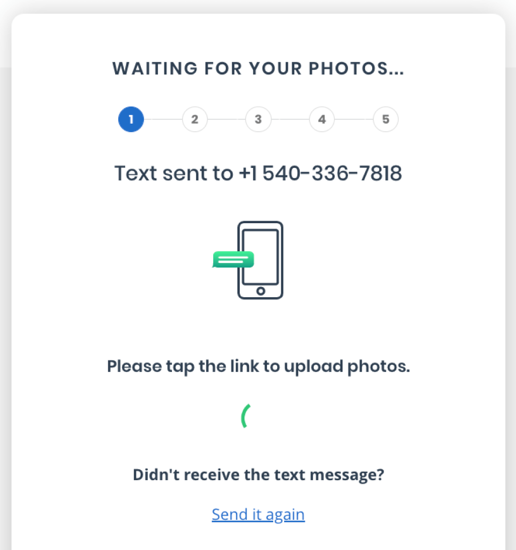 I didn't receive a text message to take a photo or selfie ID.me Help