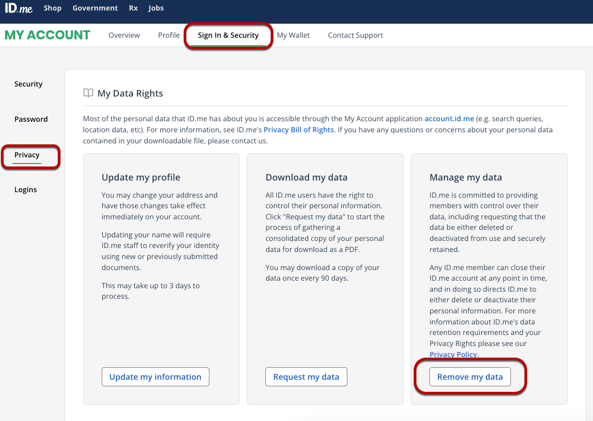 Removing an email address from a duplicate account ID.me Help Center