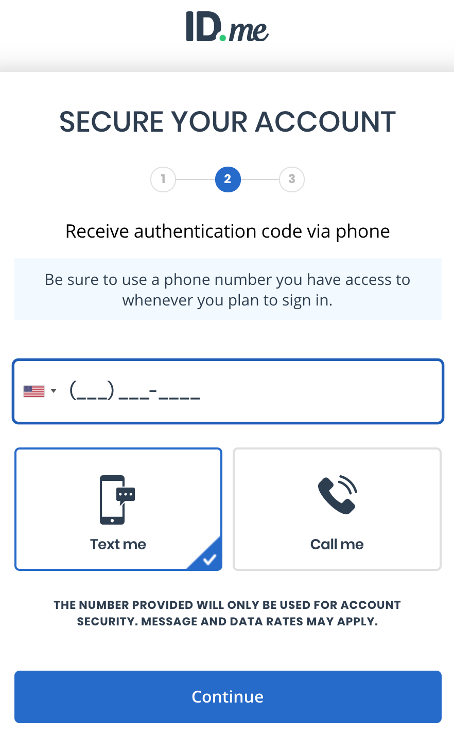 Setting up text message or phone call multifactor authentication (MFA
