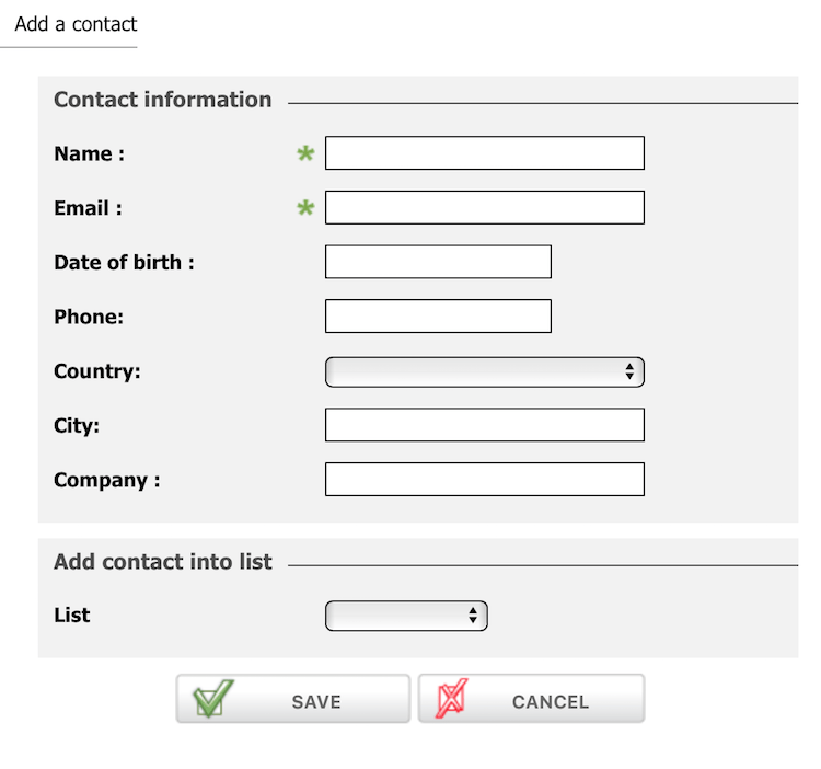 How do I add a contact to a list?