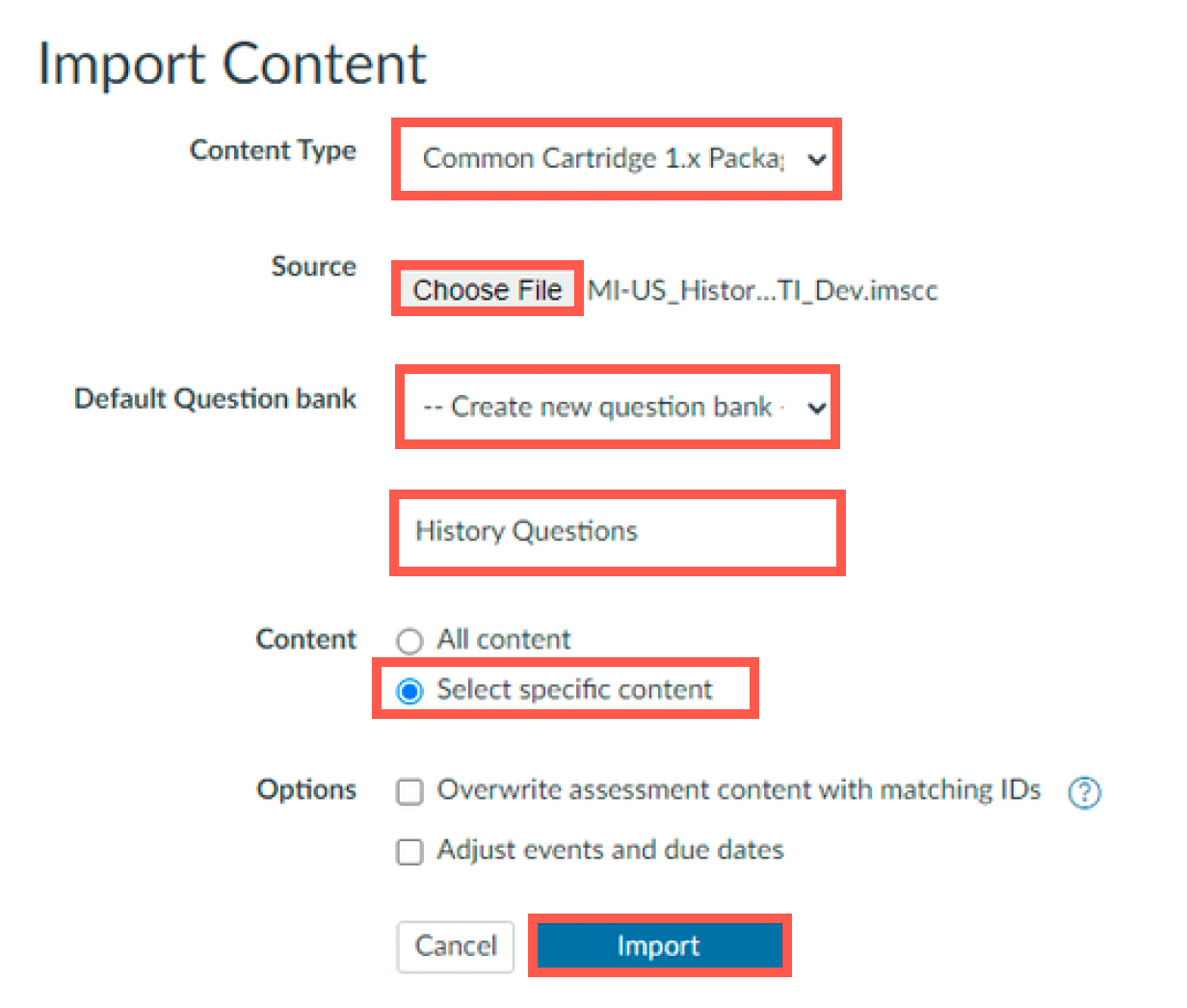 Using QTI Cartridges in Canvas Edgenuity(02)