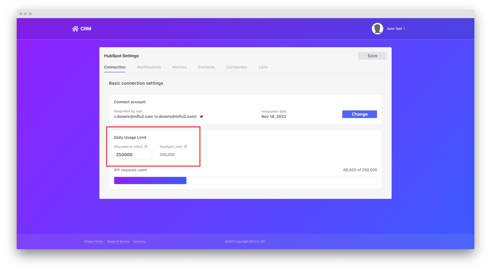 Optimize Influ2 API request usage in HubSpot Influ2