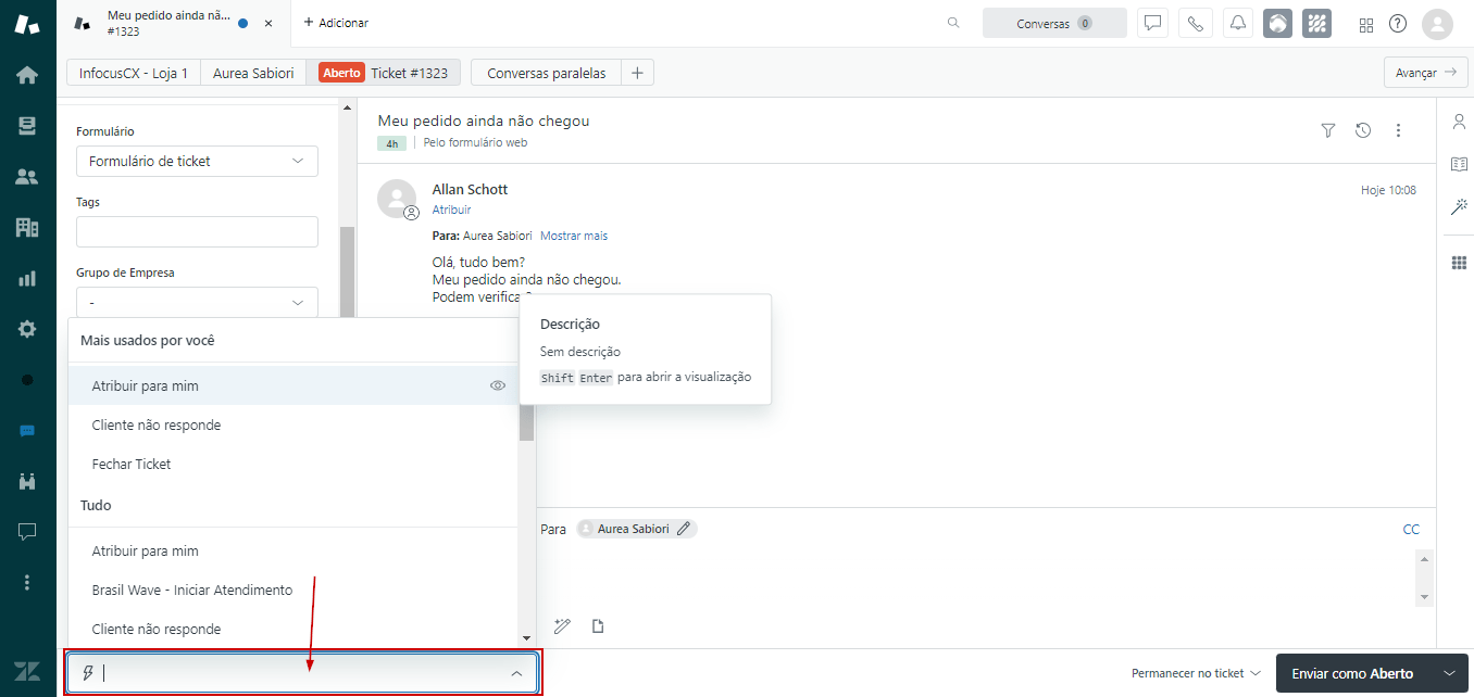 Como utilizar e criar macros na Zendesk inFocusCX