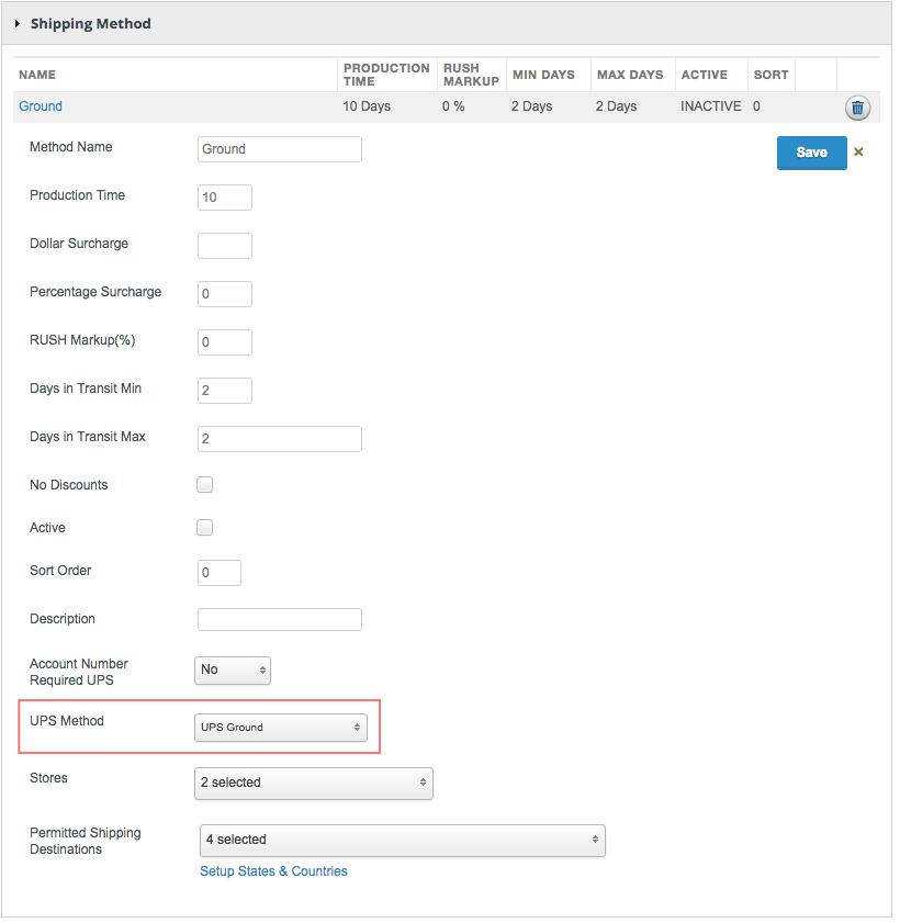UPS RealTime Rates Inksoft
