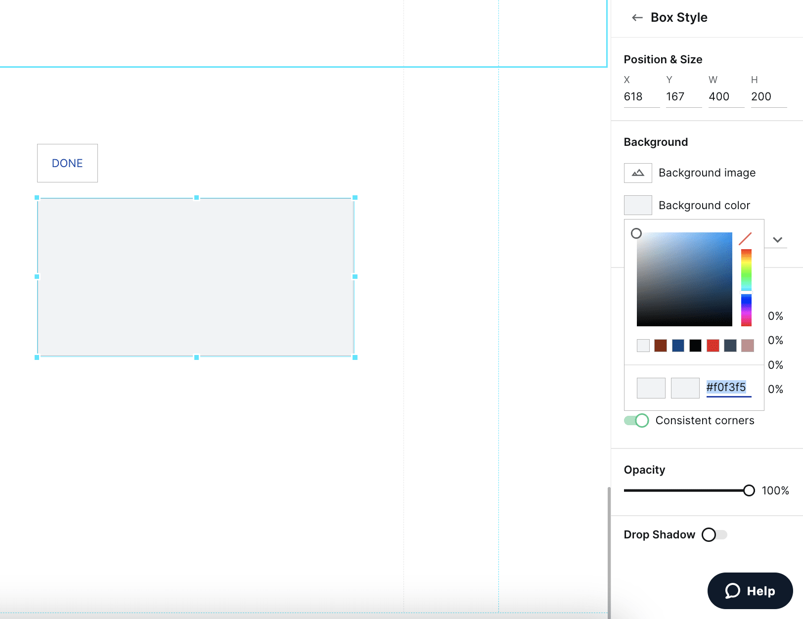 How do I change the color of text, shapes, or backgrounds? Instapage