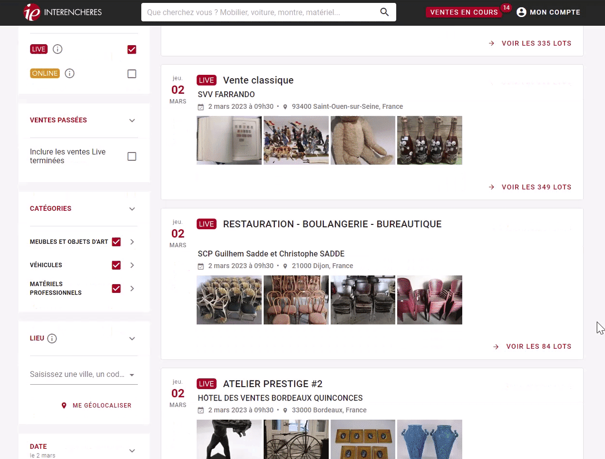 Comment s’inscrire à une vente Live ? Interencheres