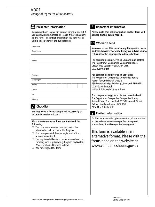 Form AD01