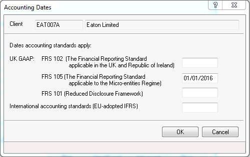 How to create a set of FRS 105 accounts