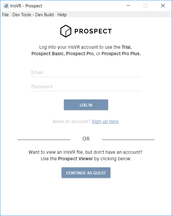 Downloading and Launching Prospect IrisVR