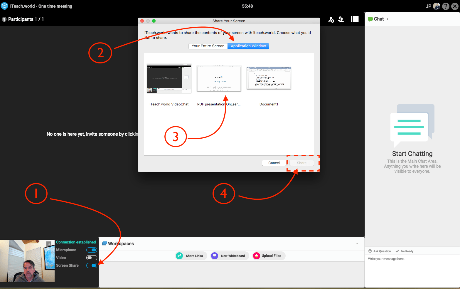 How to give a presentation in WebRoom? iTeach.world Knowledge Base How to give a presentation in WebRoom? iTeach.world Knowledge Base