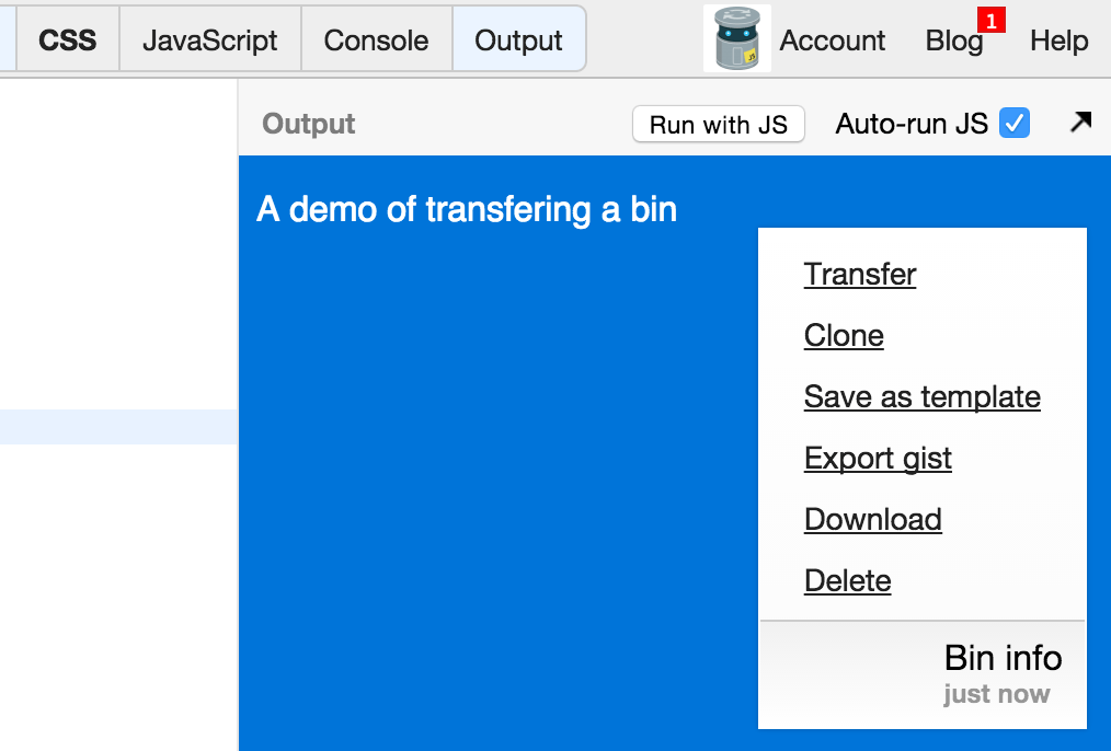 Transferring ownership of a bin