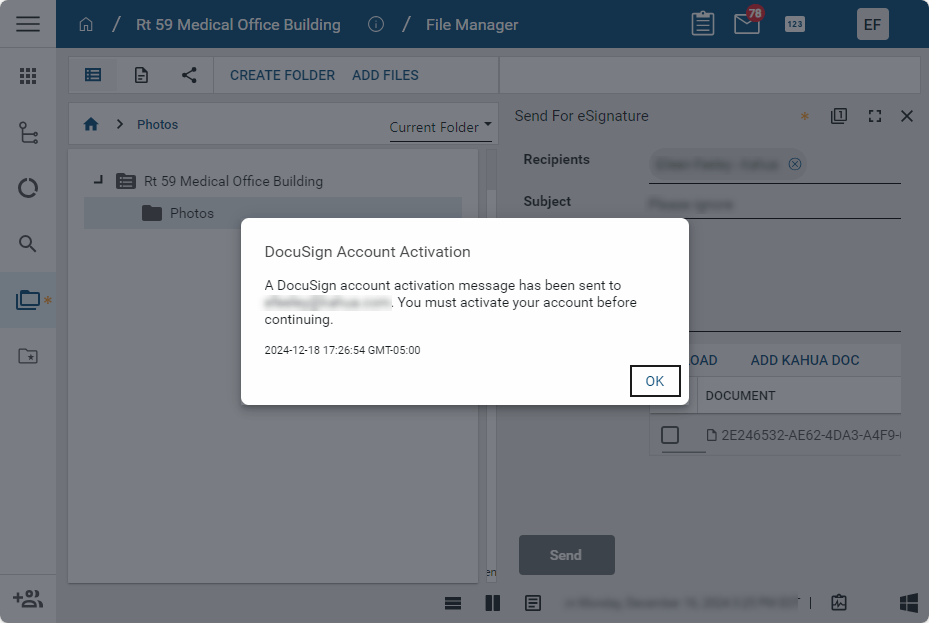 Docusign in Kahua