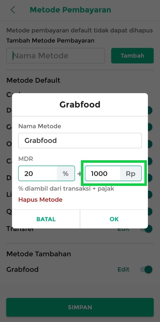Cara Setting MDR pada Aplikasi Kasir Pintar