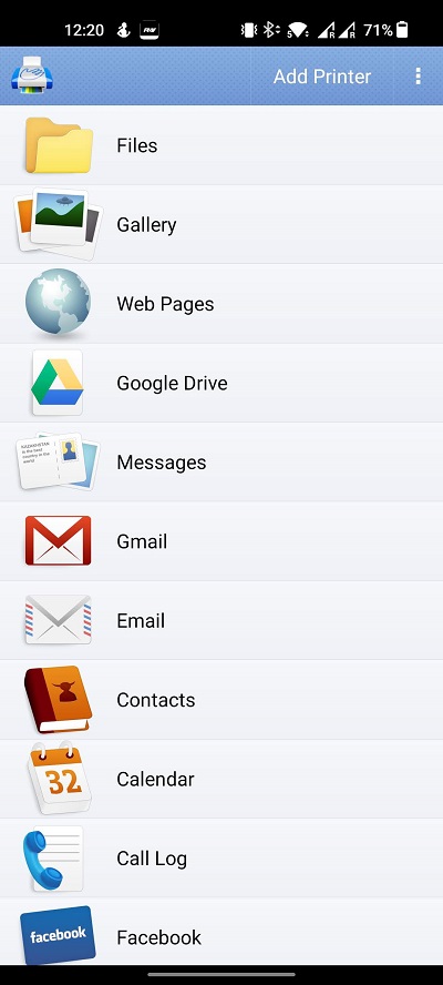 Printing from an Android mobile device via a printer connected to a