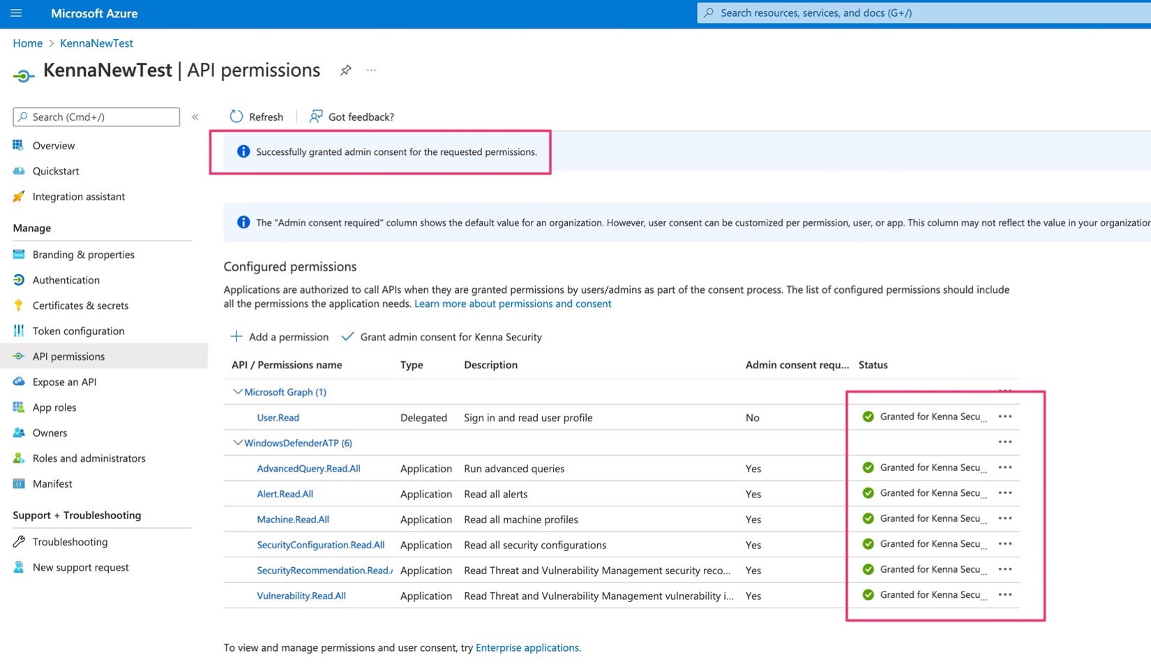 User Prerequisites to the Microsoft Defender for Endpoint TVM Connector