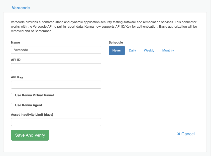 Veracode Connectors API and XML Kenna FAQ