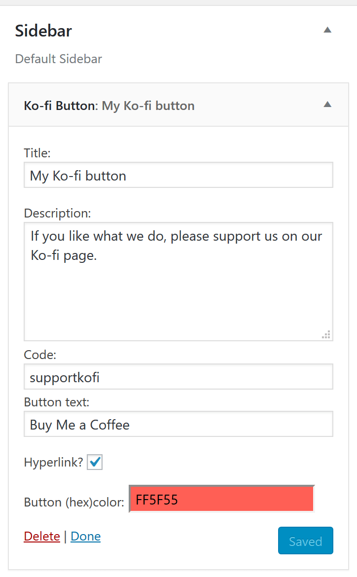 Add a Kofi button to your WordPress site Help Portal