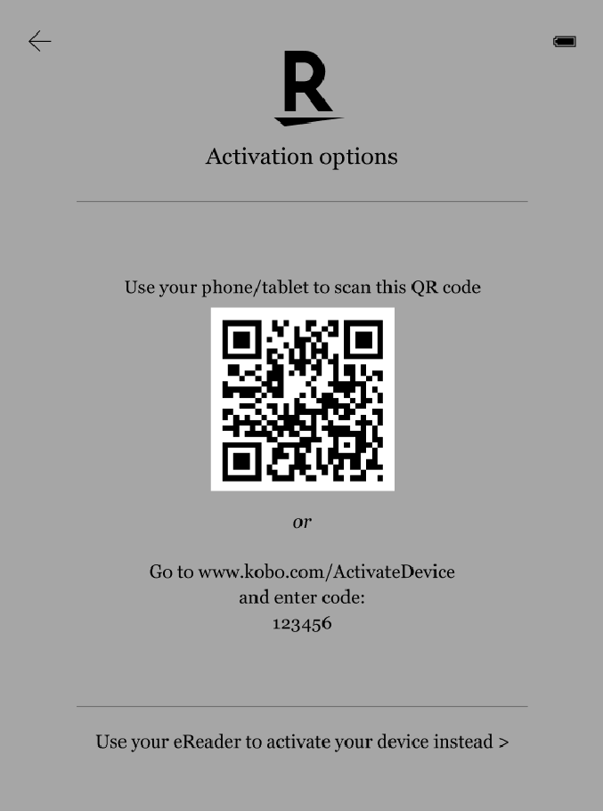 Set up your Kobo eReader using a Quick Response (QR) code Rakuten Kobo
