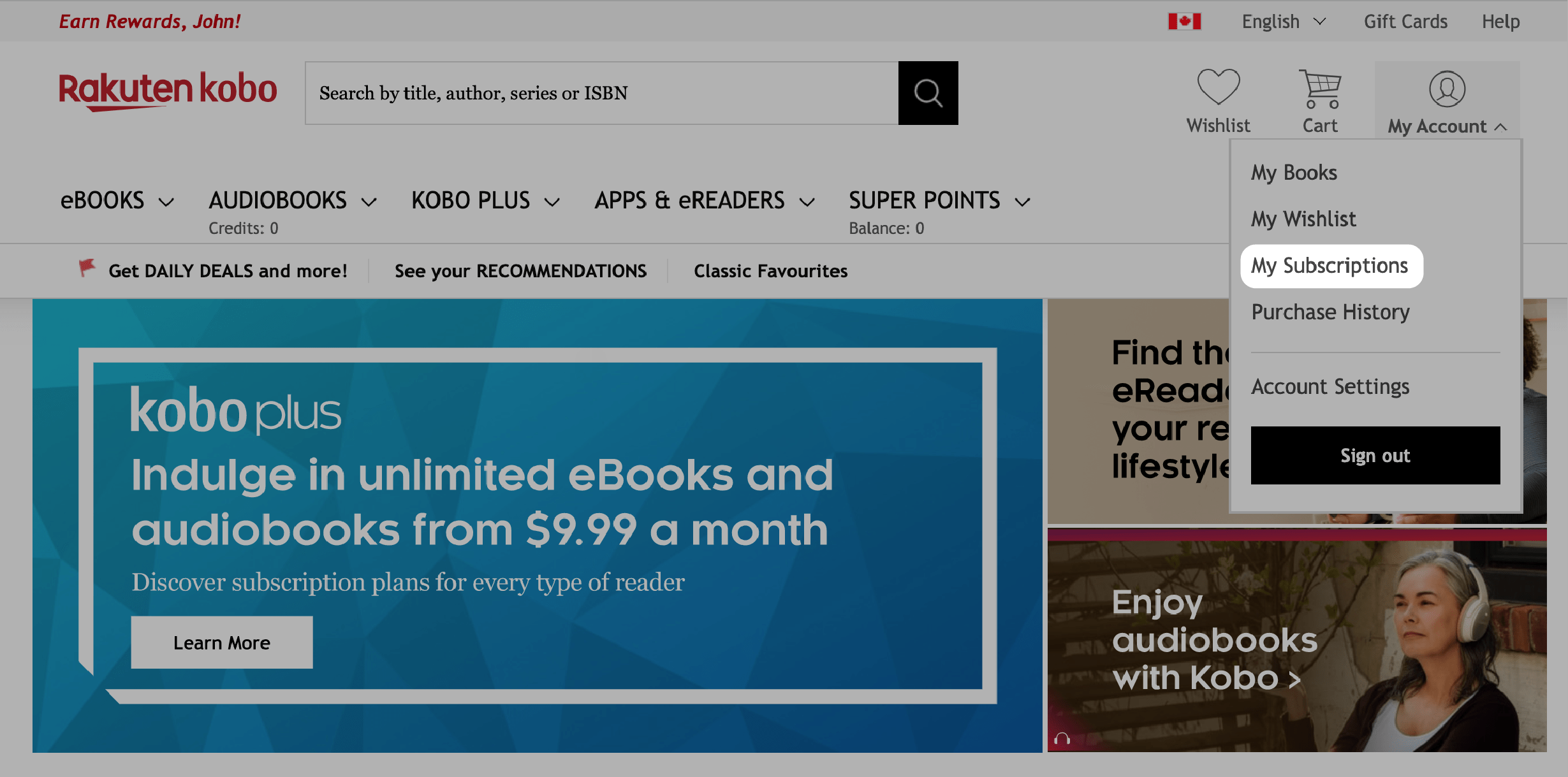 Change your Kobo Plus subscription plan Rakuten Kobo