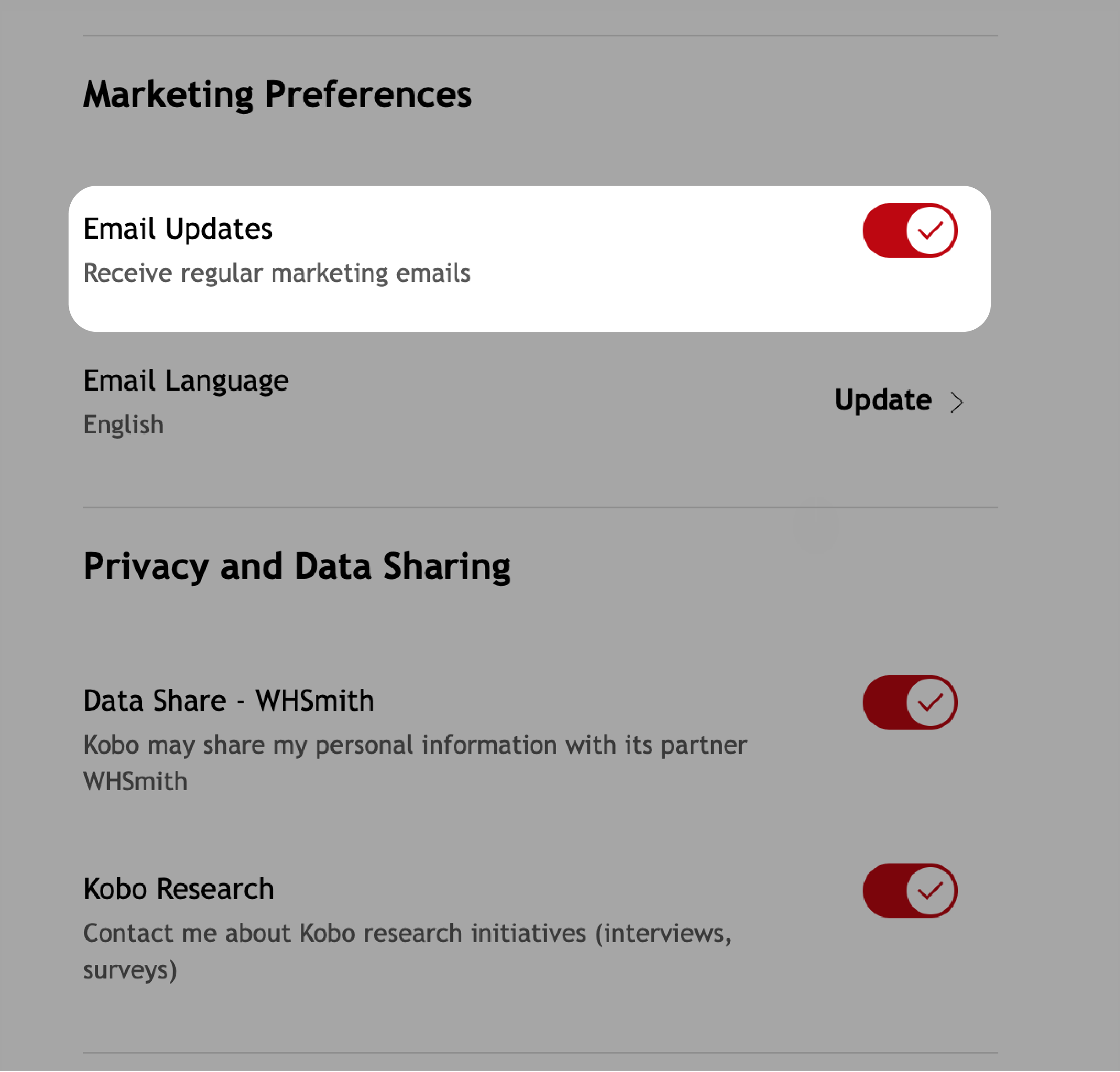 Update your Kobo account's information Rakuten Kobo