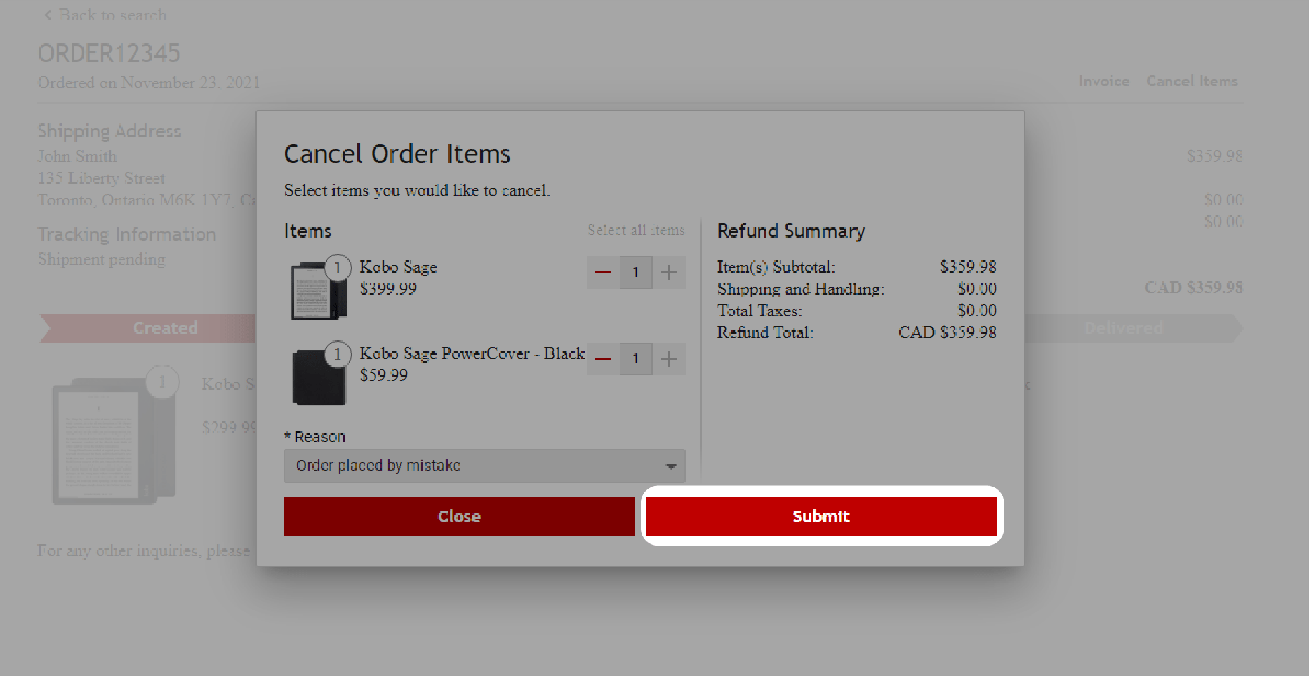 Cancel or Return your eReader or eBook Purchase Rakuten Kobo