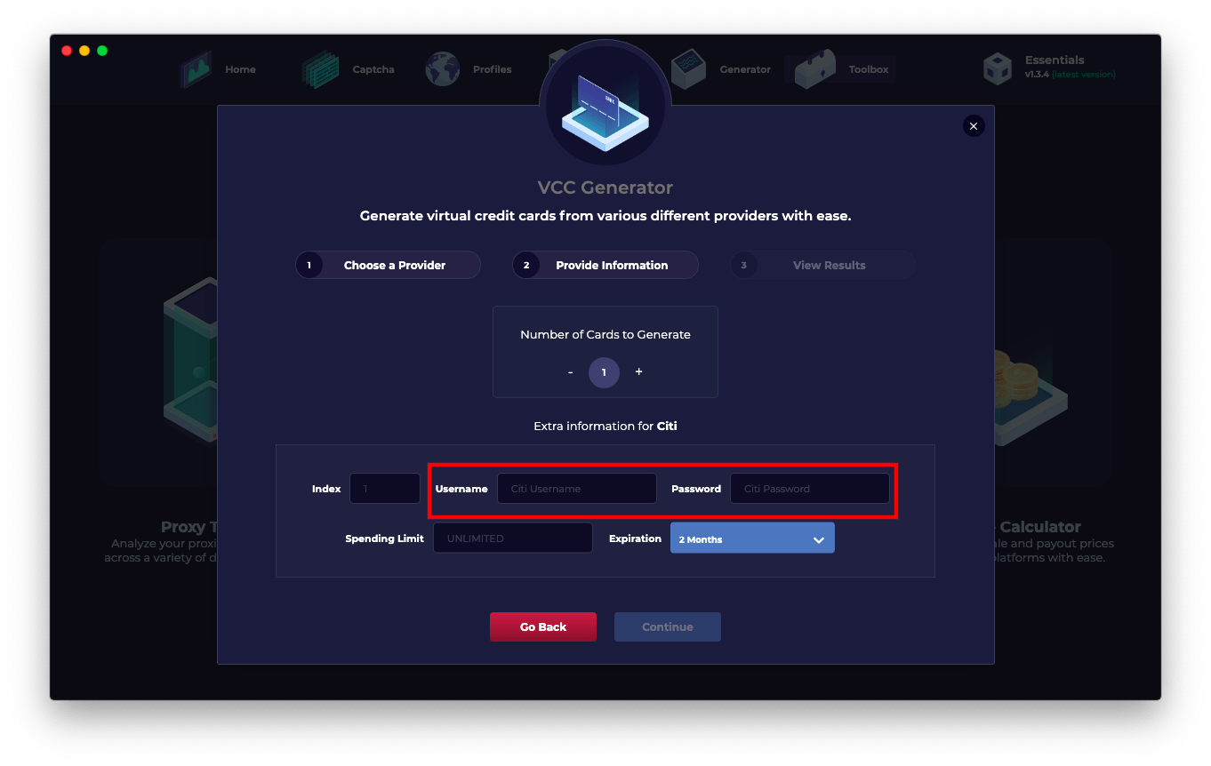 VCC Generator How do I use Citi VCC Generator? Kodai Labs