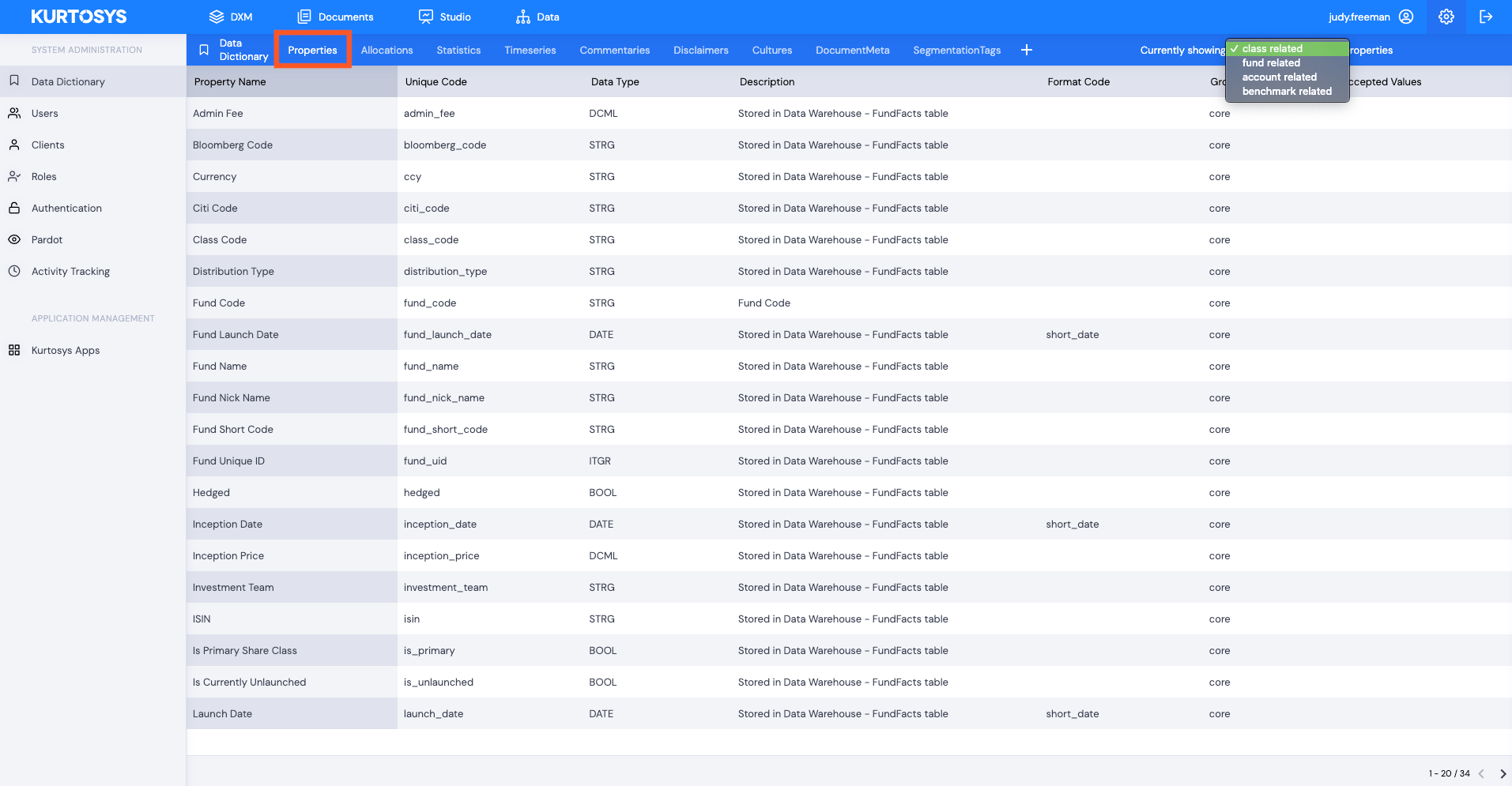 Introduction to the Data Dictionary Kurtosys Help
